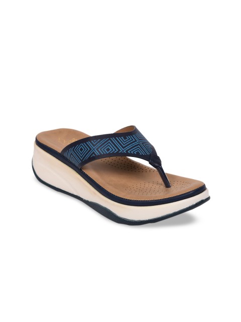 

Liberty Women Blue & Black Printed Comfort Sandals