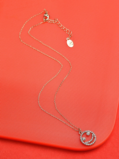 

Accessorize Silver-Toned & White Crystal Smile Pendant Necklace