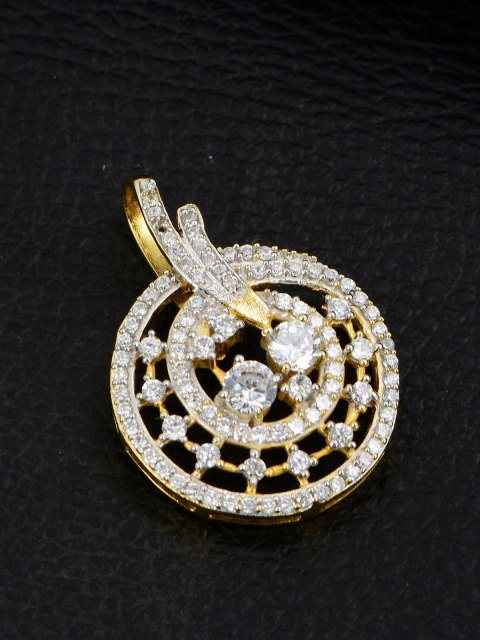 

Silgo Women Brass Gold-Plated Stone-Studded Contemporary Pendant