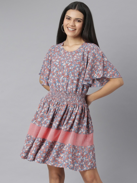 

StyleStone Grey Floral Crepe Dress