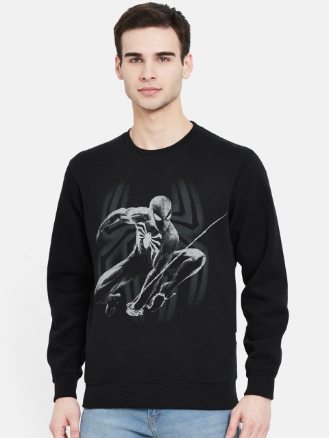 

Octave Men Black Spiderman Printed Pullover Sweatshirt