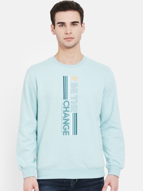 

Octave Men Turquoise Blue Printed Pullover Sweatshirt