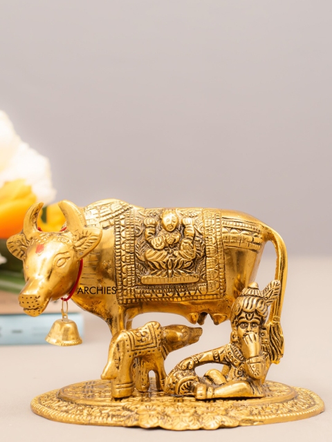 

Archies Gold-Toned Feng Shui Kamdhenu Cow With Laddu Gopal Showpiece