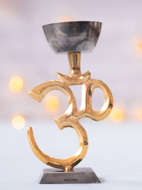 

Archies Gold-Toned Metal Finish Om Lantern Lamp