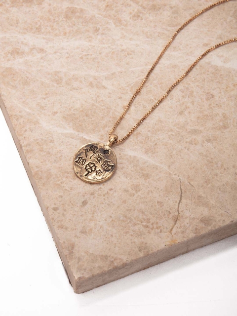 

Lilly & sparkle Gold-Plated Box Chain with Disk Shaped Pendant