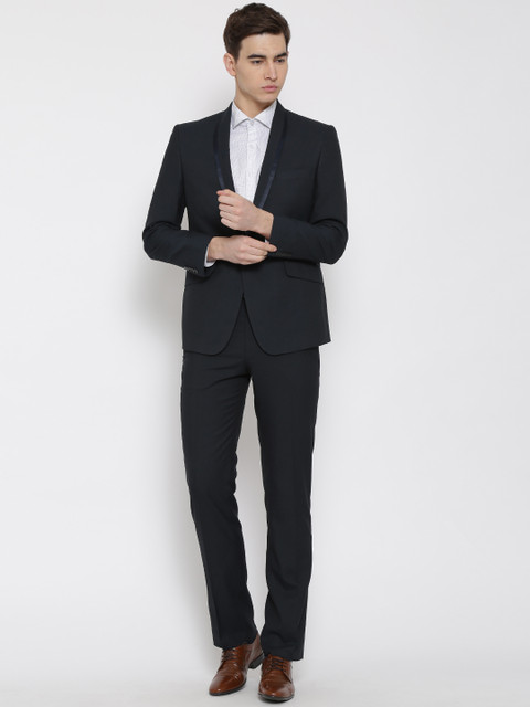 

V Dot by Van Heusen Navy Single-Breasted Slim Fit Partywear Suit, Navy blue