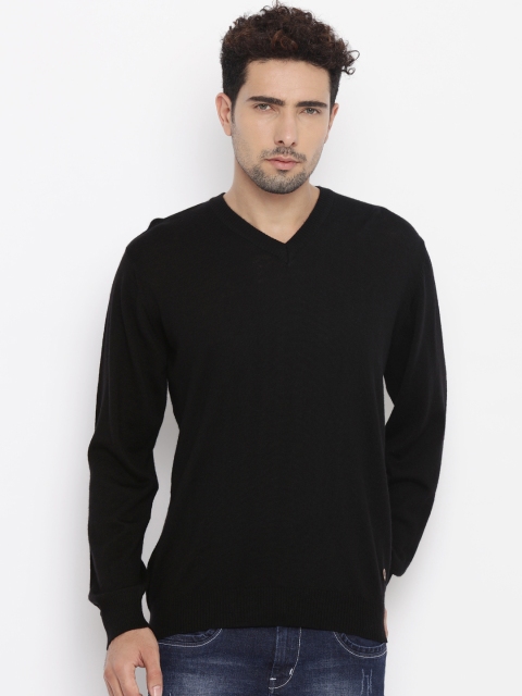 

Raymond Men Black Solid Sweater