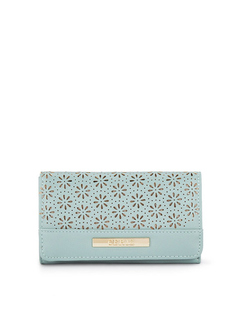 

CERIZ Women Sea Green Textured PU Envelope Wallet