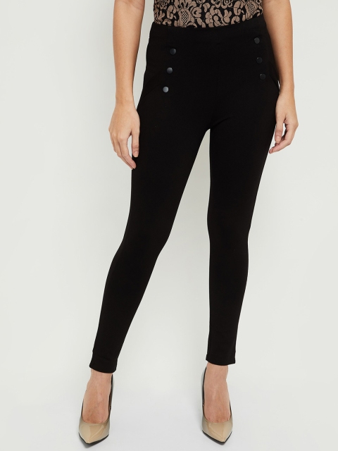 

max Women Black Solid Jeggings