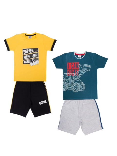 

Todd N Teen Boys Pack Of 2 Multicoloured Printed T-shirt With Shorts, Multi