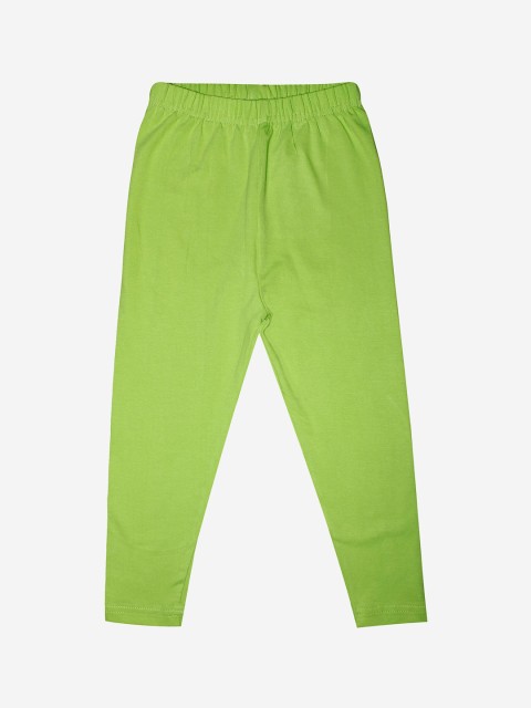 

KiddoPanti Girls Green Solid Ankle Length Lycra Legging