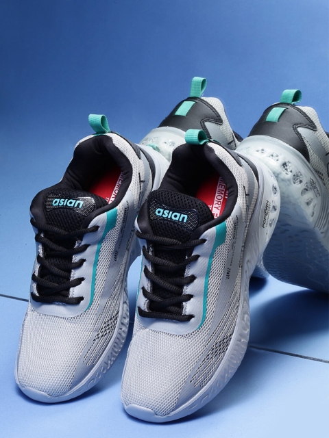 

ASIAN Men Grey Mesh Running Non-Marking Shoes