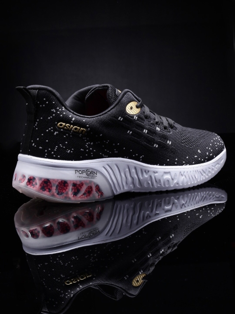 

ASIAN Men Black Mesh Running Non-Marking Shoes