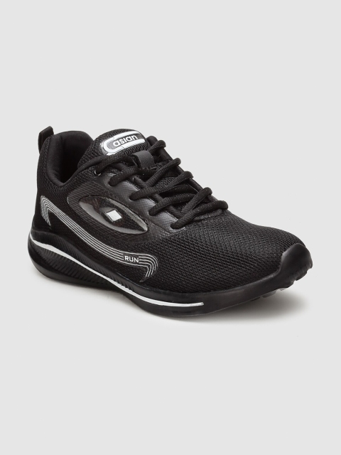 

ASIAN Men Black Mesh Running Non-Marking Shoes