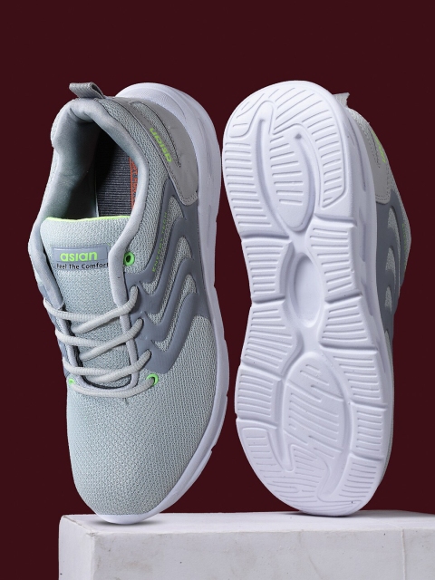 

ASIAN Men Grey Mesh Running Non-Marking Shoes