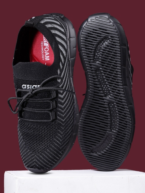 

ASIAN Hattrick-22 Men Black Mesh Running Non-Marking Shoes