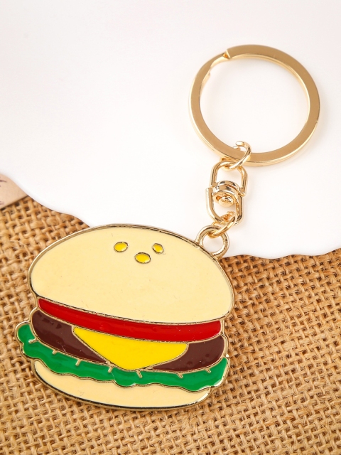 

Bigsmall Unisex Fast Food Burger Metallic Keychain, Multi