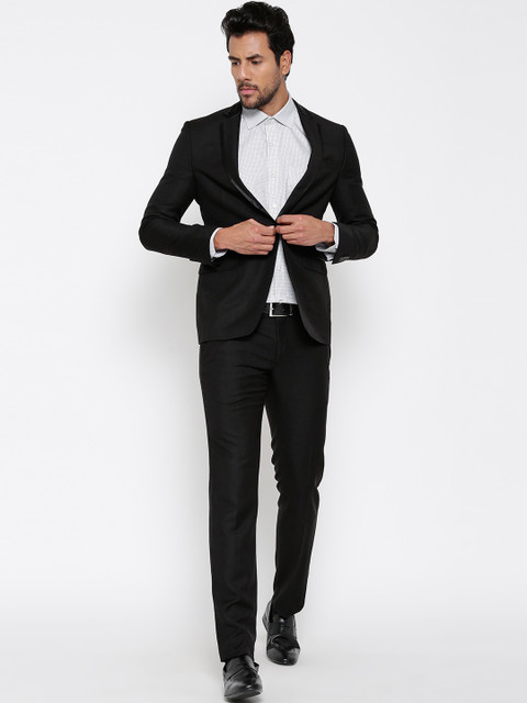 

Van Heusen Black Single-Breasted Ultra-Slim Fit Partywear Suit