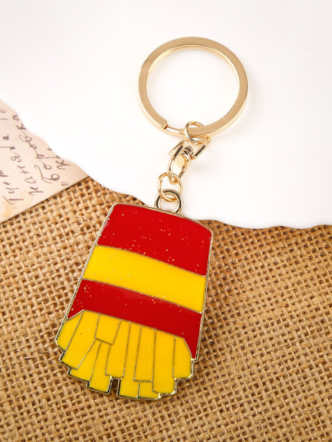 

Bigsmall Fries Fast Food Metallic Keychain, Multi