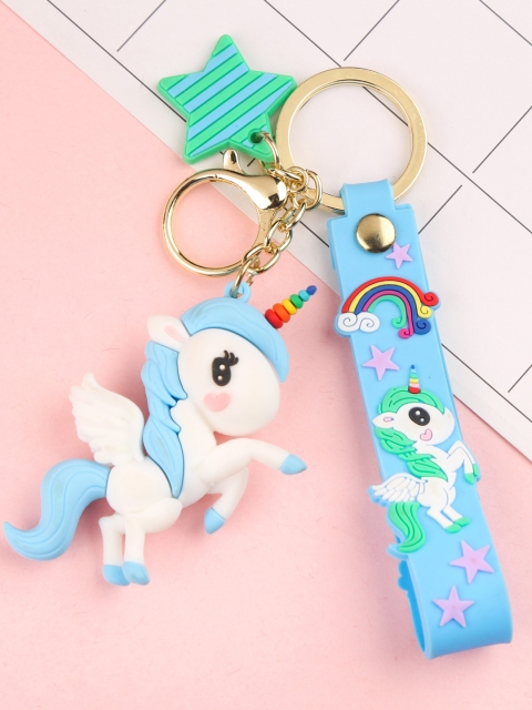 

Bigsmall Blue Unicorn Pony Keychain