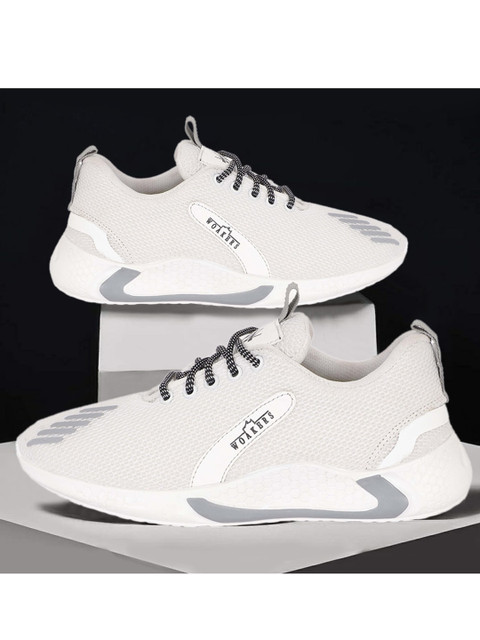 

Woakers Men White Woven Design Sneakers