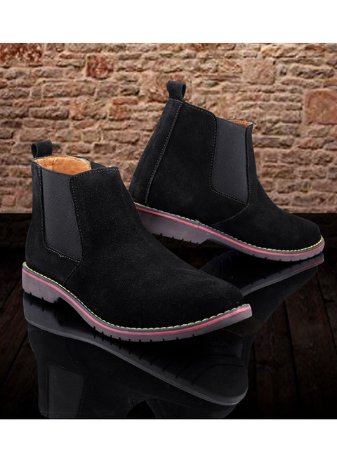 

Woakers Men Black Leather Chelsea Boots