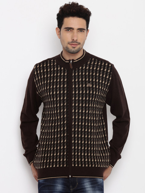 

Raymond Men Brown Self-Design Sweater
