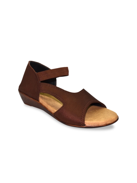 

Ajanta Brown Comfort Peep Toes with Laser Cuts