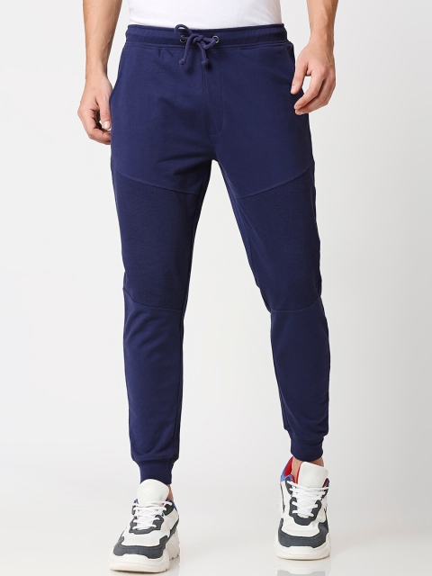 

Bewakoof Men Blue Solid Straight Fit Joggers