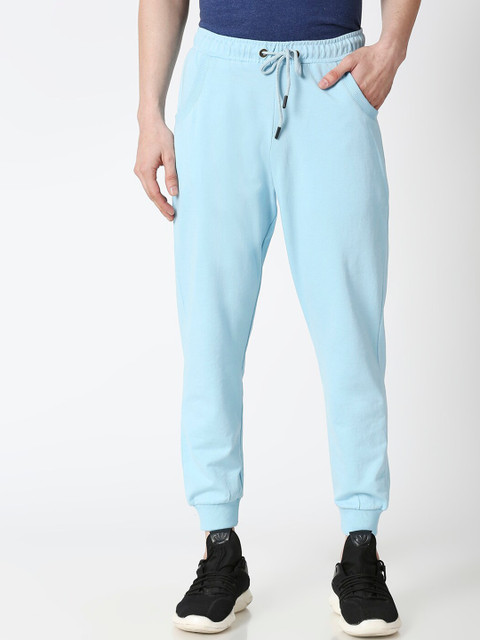 

Bewakoof Men Blue Solid Straight Fit Joggers