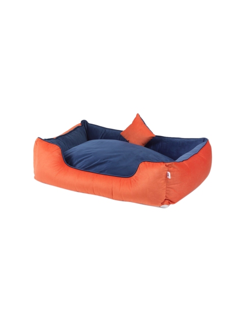 

WIGGLE TWIDDLE Orange & Blue Solid Large Size Pet Lounger Bed