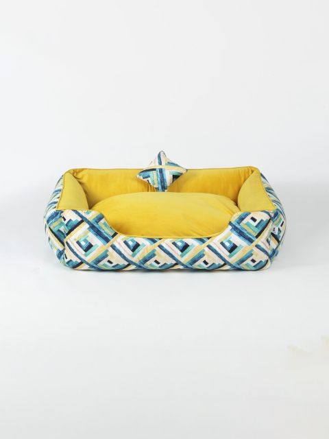 

WIGGLE TWIDDLE Yellow Printed Large Size Pet Lounger Bed