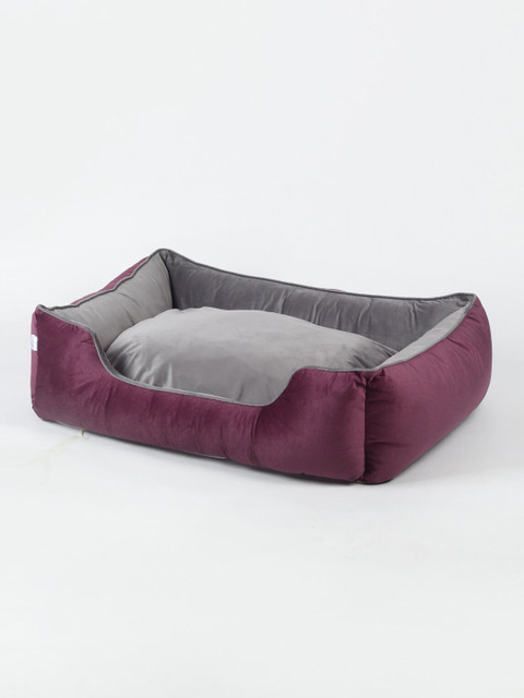 

WIGGLE TWIDDLE Purple & Grey Solid Large Size Pet Lounger Bed