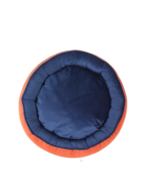 

WIGGLE TWIDDLE Orange & Blue Solid Medium Size Pet Donut Bed