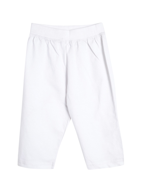 

612 league Girls White Casual Cotton Leggings