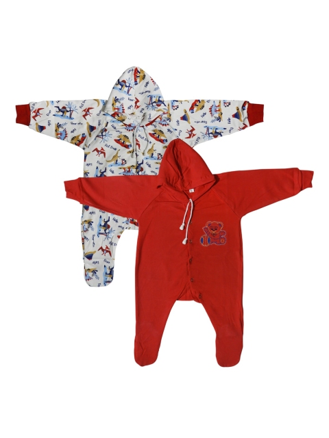 

PINKBUNNY Red Pack of 2 Dinosaur Printed Sleepsuit