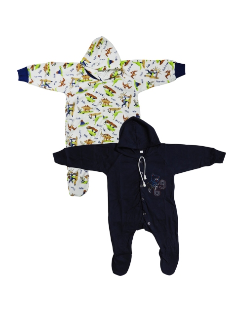 

PINKBUNNY Navy Blue Pack of 2 Printed Sleepsuit