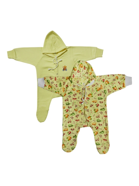 

PINKBUNNY Yellow Pack of 2 Printed Sleepsuit