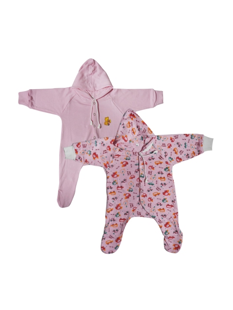 

PINKBUNNY Pink Pack of 2 Printed Sleepsuit