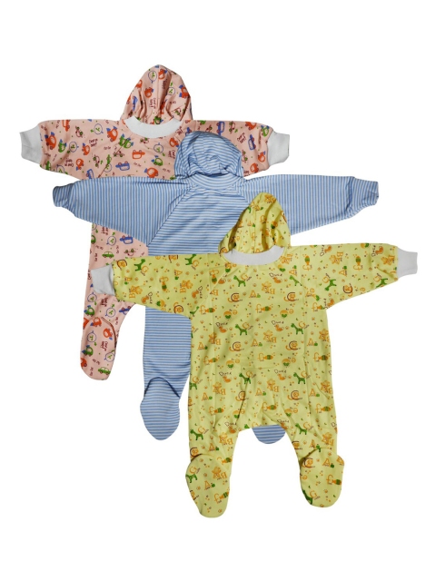 

PINKBUNNY Yellow Pack of 3 Printed Sleepsuit