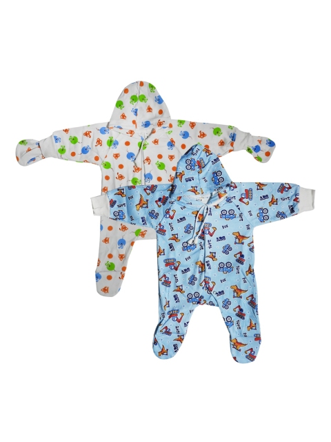 

PINKBUNNY Kids Blue Pack of 2 Printed Sleepsuit