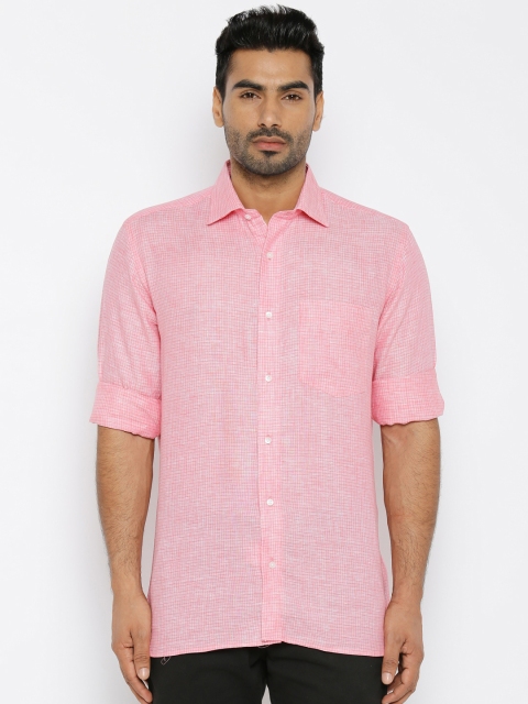 

Van Heusen Men Pink Regular Fit Checked Casual Shirt