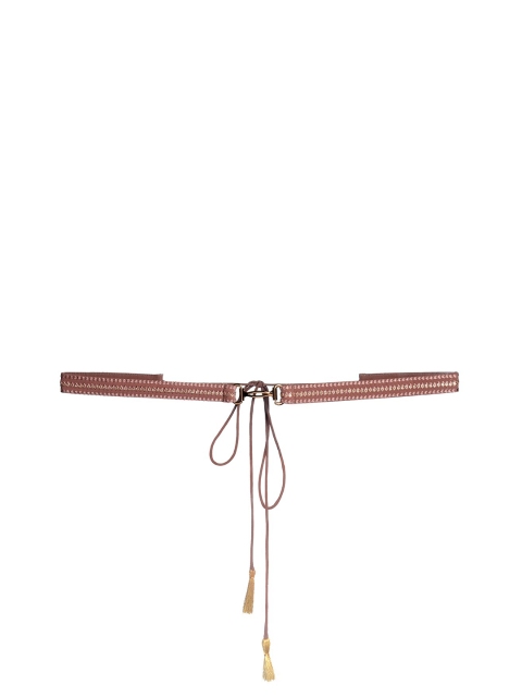 

INDYA Women Pink & Gold-Toned Sequin Buckle Belt