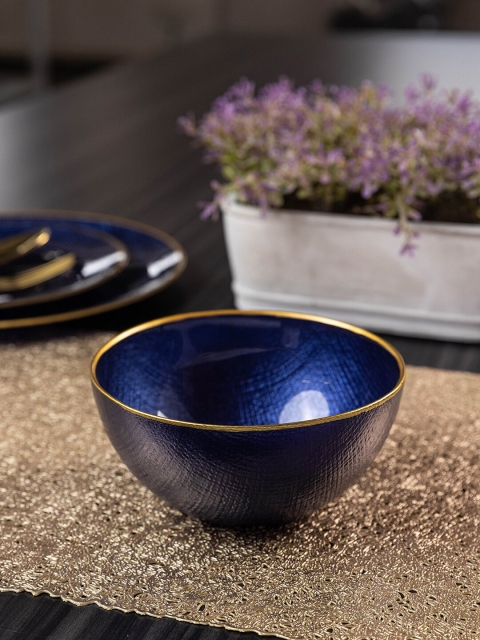 

Pure Home and Living Blue 2 Pieces Glass Glossy Bowls