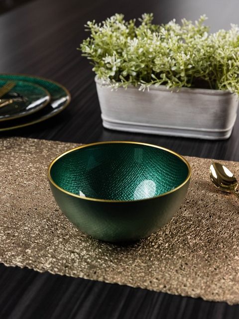 

Pure Home and Living Green 2 Pieces Glass Glossy Bowls