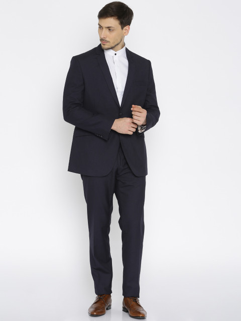 

Van Heusen Men Navy Ultra Slim Fit Single-Breasted Formal Suit, Navy blue