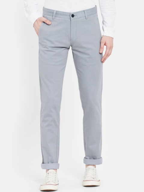 

Octave Men Grey Cotton Chinos Trousers