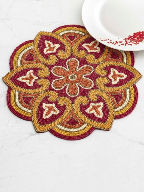 

Home Centre Multicoloured Glass Bead Embellished Table Placemat, Multi