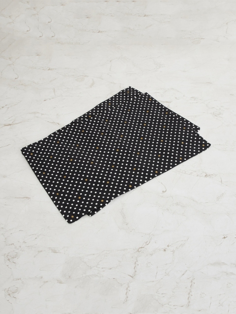

Home Centre Set Of 6 Black & White Polka Dot Printed Table Placemats