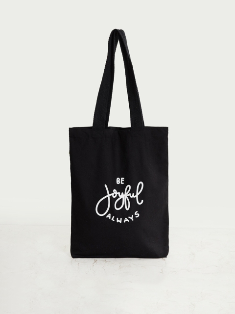 

Home Centre Black Printed Shopper Tote Bag